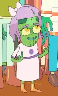 🖕 cartoon, alien, offensive gesture, middle finger telegram sticker