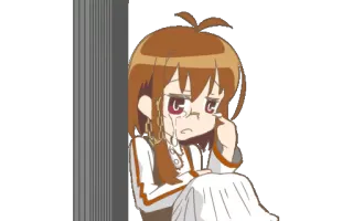 😢 Anime, Pleurs, Triste, Fille, Dessin animé telegram sticker