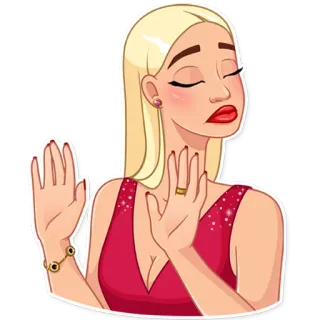 🙅 женщина, блондинка, жест, руки, неодобрение, мультфильм telegram sticker