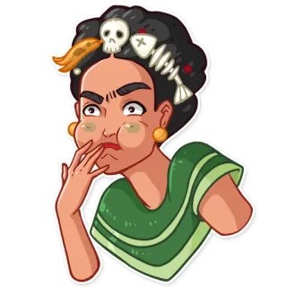 🤢 Frida Kahlo Фрида Кало, художник, мексиканская художница, портрет, женщина, икона культуры telegram sticker
