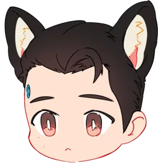 😗 Connor Detroit: Become Human Detroit: Become Human, Connor, android, cat ears, anime telegram sticker