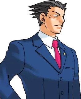 😡 Phoenix Wright Ace Attorney prawnik, feniks, wright, as, adwokat, anime telegram sticker