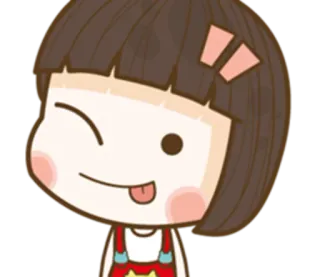😜 dessin animé, fille, mignon, kawaii, autocollant telegram sticker