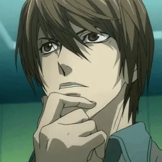 🎭 Light Yagami Death Note Anime, Manga, Postać, Myślenie, Intelektualny, Death Note, Light Yagami telegram sticker