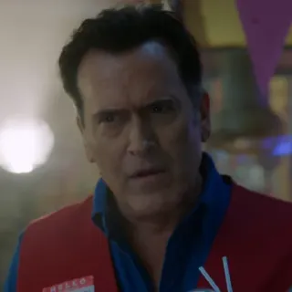 😒 Ash Williams Ash vs Evil Dead Брюс Кэмпбелл, Ужасы, Комедия, Телевидение, Супермаркет, Кровь, Культовое кино telegram sticker