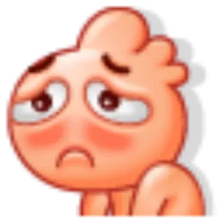 🌚 грустный, расстроенный, дуться, мультфильм, эмоция, румянец telegram sticker