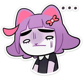 😐 การ์ตูน, อนิเมะ, สาวแมว, เศร้า, ร้องไห้, น่ารัก whatsapp sticker