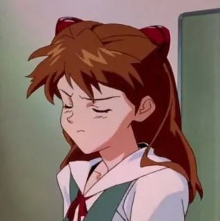 😞 Asuka Langley Soryu Neon Genesis Evangelion anime, character, girl, tv show, evangelion telegram sticker