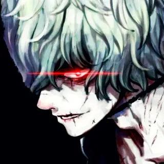 😇 anime, manga, character, horror, blood, red eyes telegram sticker