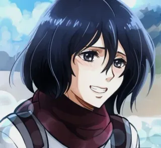 😁 Mikasa Ackerman Attack on Titan Mikasa, L'Attaque des Titans, Anime, Manga, Personnage, AOT telegram sticker
