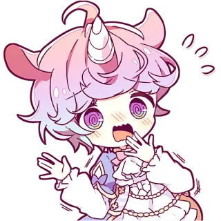 😵‍💫 애니메이션, 귀여운, 카와이, 유니콘, 만화, SD캐릭터, 캐릭터, 판타지 telegram sticker