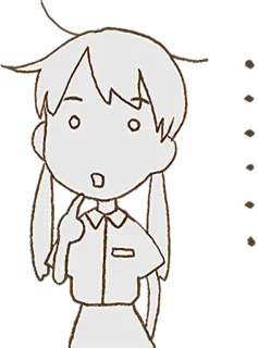 😶 Fille anime, Uniforme scolaire, Queue de cheval, Pensif, Curieux, Dessin animé, Manga whatsapp sticker