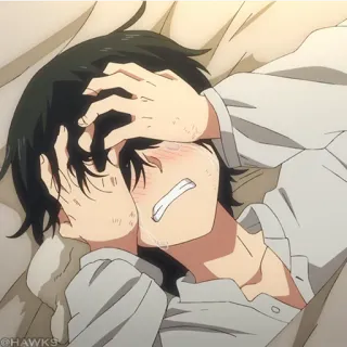 ♟ Anime, weinen, traurig, emotional telegram sticker