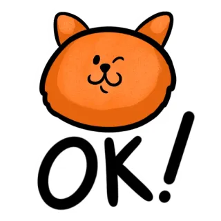 👌 OK! 확인, 고양이, 스티커, 합의, 승인 whatsapp sticker