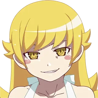 👎 Kiss-shot Acerola-orion Heart-under-blade Monogatari Anime, Mädchen, gelbe Haare, Vampir telegram sticker