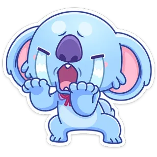 😭 コアラ, 悲しい, 泣く, 動物, かわいい, 漫画 telegram sticker