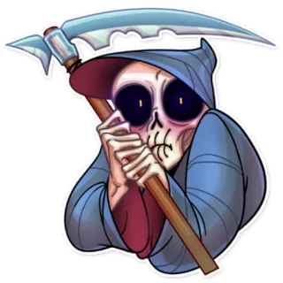 😳 ceifador, morte, esqueleto, foice, assustador, halloween, arrepiante telegram sticker