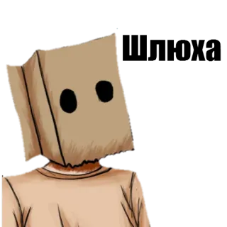 😐 紙袋, 匿名, 隠された素性, ミステリー, キャラクター, イラスト telegram sticker