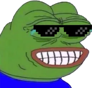 🐸 Pepe the Frog Pepe, sapo, meme, internet, óculos de sol, deal with it whatsapp sticker