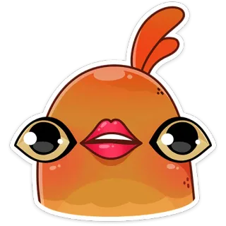 👄 스티커, 만화, 캐릭터, 웃긴, 물고기, 눈, 입술 telegram sticker
