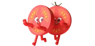 😂 tomate, comida, verdura, dibujo animado, lindo whatsapp sticker