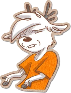 🌚 олень, мультфильм, животное, персонаж, пушистый, иллюстрация telegram sticker