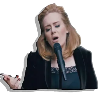 😞 Adele cantor, música, microfone, apresentação, artista telegram sticker