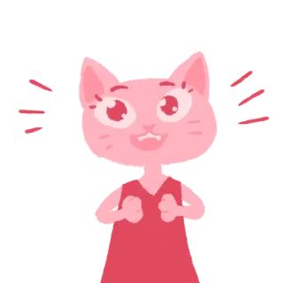 😳 кот, розовый, мультфильм, животное, милый, наклейка telegram sticker