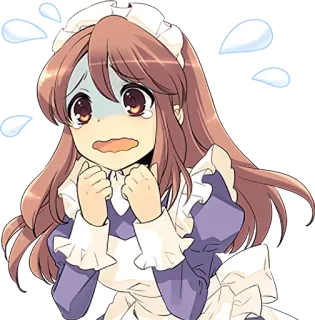 😰 อนิเมะ, เมด, ร้องไห้, ประหม่า, เขิน telegram sticker
