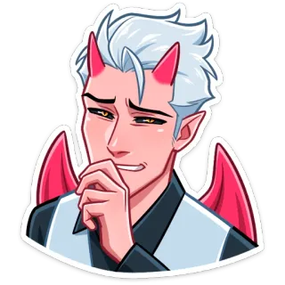 🤨 demonio, diablo, alas, cuernos, anime, dibujos animados, personaje whatsapp sticker