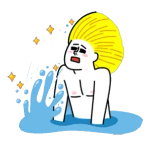 😌 漫画, キャラクター, 水, アニメ, 入浴, 汗 telegram sticker