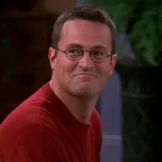 😆 Chandler Bing Friends Chandler Bing, Matthew Perry, Przyjaciele, Seriale lat 90, Sitcom, Portret, Telewizja telegram sticker