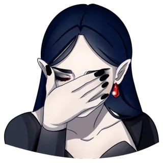 🤦‍♀️ vampiro, emo, goth, triste, personaggio, facepalm telegram sticker