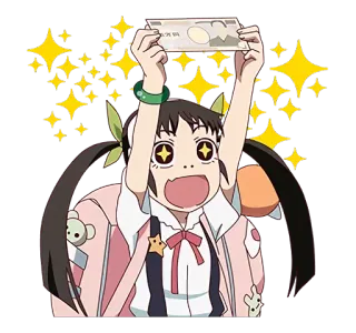 😃 애니메이션, 돈, 반짝이, 신남, 만화, 여자 telegram sticker