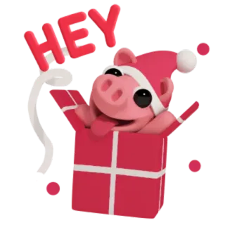 ✋ HEY cochon, cadeau, fête, Noël, fête telegram sticker