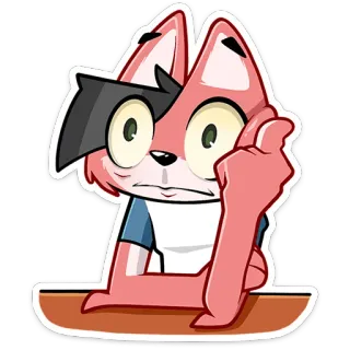 ⏺ desenho animado, animal, raposa, personagem, adesivo, sarcástico, engraçado telegram sticker