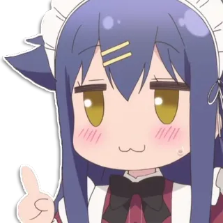 👆 Anime, Maid, Niedlich, Überheblich, Chibi whatsapp sticker