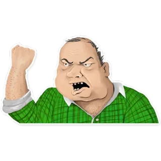 👿 愤怒, 生气, 男人, 卡通, 拳头, 有攻击性 whatsapp sticker