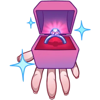 💍 반지, 다이아몬드, 약혼, 결혼, 청혼, 보석, 사랑, 손 telegram sticker