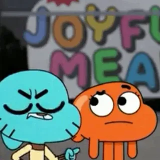 😄 Gumball The Amazing World of Gumball JOYFUL MEA cartoon, animation, gumball, darwin, animated, the amazing world of gumball, joyful mea whatsapp sticker