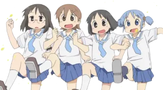 💞 anime, schoolgirls, cute, uniforms, group telegram sticker