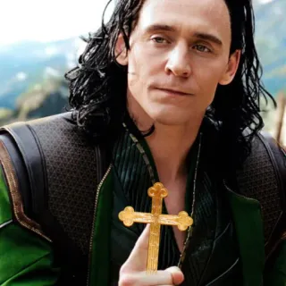 ✝ Loki Loki, Marvel, superhero, god of mischief, Tom Hiddleston, villain, antihero, comic book character telegram sticker