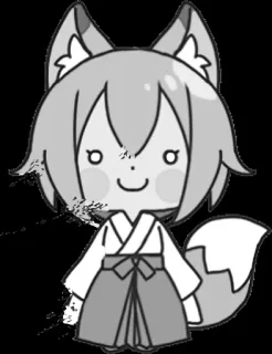 😶 애니메이션, 만화, 여우, 케모노미미, 귀여운, 카와이, 캐릭터 telegram sticker