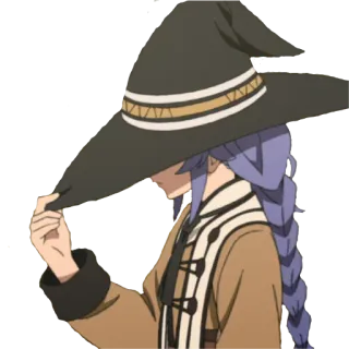 😣 Anime, Phù thủy, Mũ, Nữ, Nhân vật, Phép thuật telegram sticker