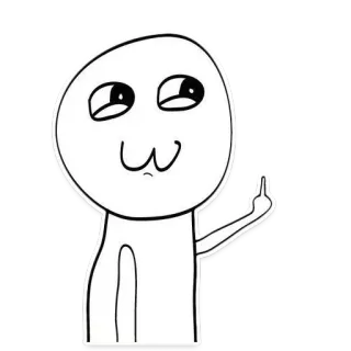 🖕 meme, middle finger, offensive, cartoon, stick figure telegram sticker