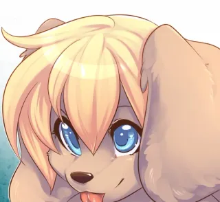 😋 Fellwesen, Anthro, Tier, Hund, Cartoon, Charakter telegram sticker