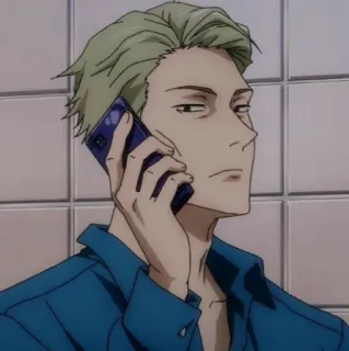 😉 Kento Nanami Jujutsu Kaisen Anime, Postać, Kento Nanami, Telefon, Mężczyzna telegram sticker