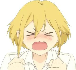 😳 anime, cartoon, angry, shouting, frustrated, expression telegram sticker