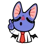 ☝️ ค้างคาว, การ์ตูน, น่ารัก, สัตว์, ตัวละคร, ชี้, ภาพประกอบ telegram sticker