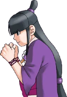 😠 Maya Fey Ace Attorney アニメ, ゲーム, シリアス, 決意, 集中 telegram sticker